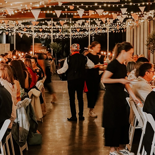 Indoor area setup for a function with projector